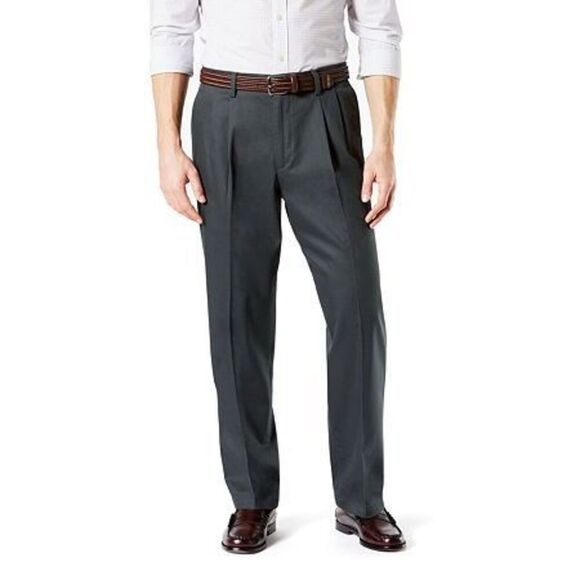 Dockers Men's Relaxed Fit Signature Khaki Lux Cotton Stretch Pants-Ple Size 38 X - Picture 1 of 3